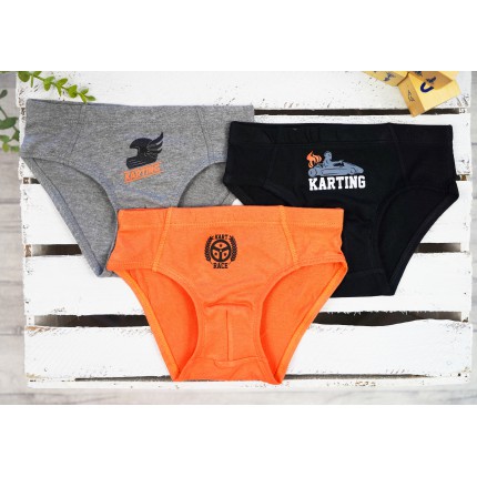 3pak SLIPY slipki chłopięce bawełniane KARTING