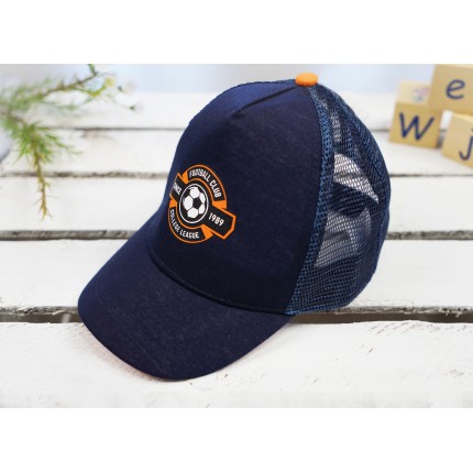 Granatowa CZAPKA Z DASZKIEM chłopięca bejsbolówka z piłką