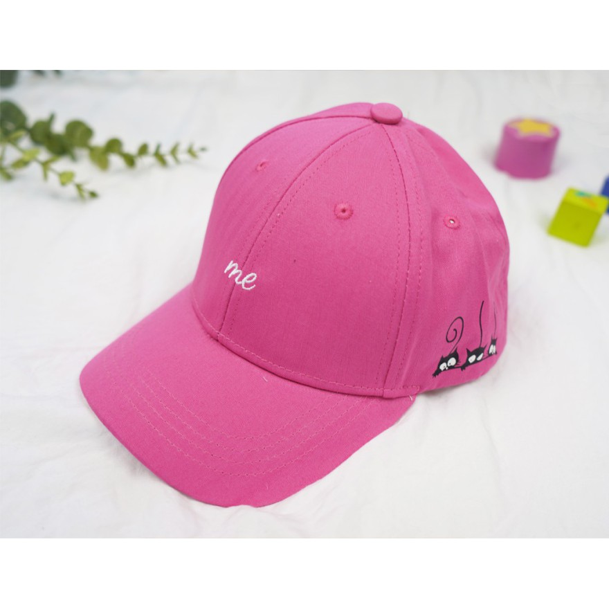 CZAPKA Z DASZKIEM dziewczęca amarantowa ME koty bejsbolówka