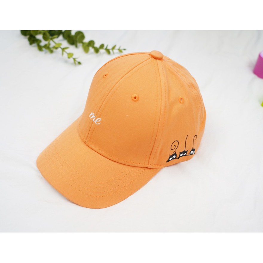 CZAPKA Z DASZKIEM dziewczęca pomarańczowa ME koty bejsbolówka