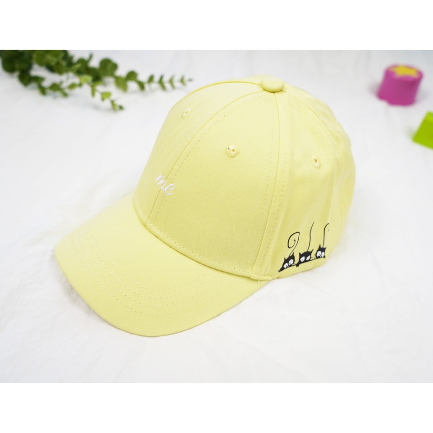 CZAPKA Z DASZKIEM dziewczęca żółta ME koty bejsbolówka