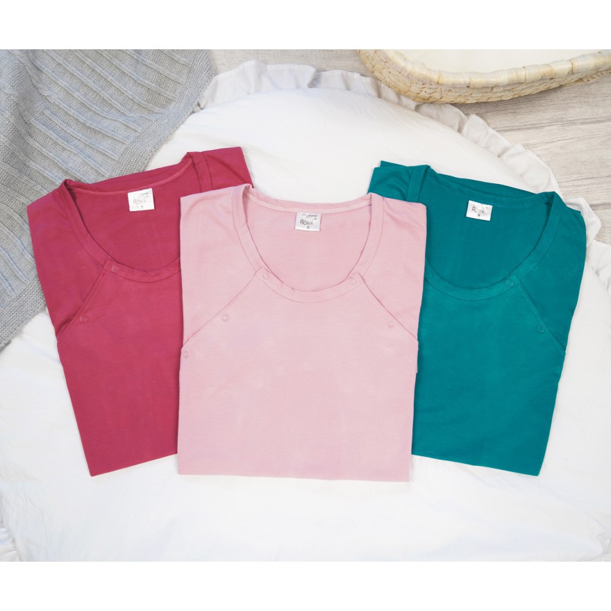 3pak KOSZULA NOCNA ciążowa do karmienia napy but.róż.bord.