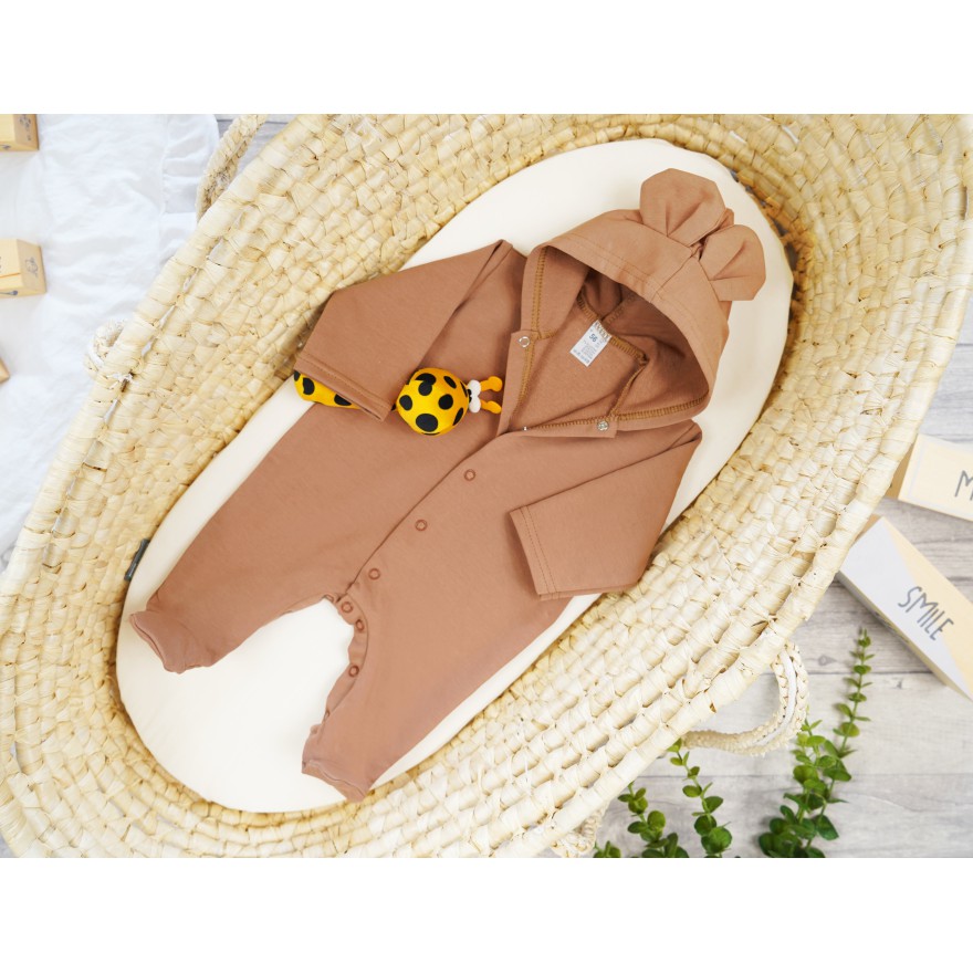 Camel KOMBINEZON niemowlęcy dresówka pajac z uszkami wiosna lato