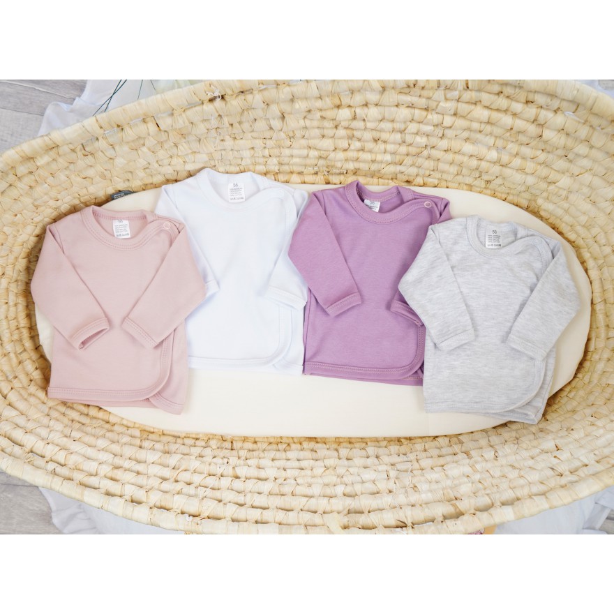 4pak KOSZULKA kopertowa kaftanik niemowlęcy basic dziewczynka