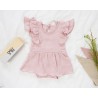 BODY SUKIENKA róż MUŚLIN z ozdobnym krótkim rękawem