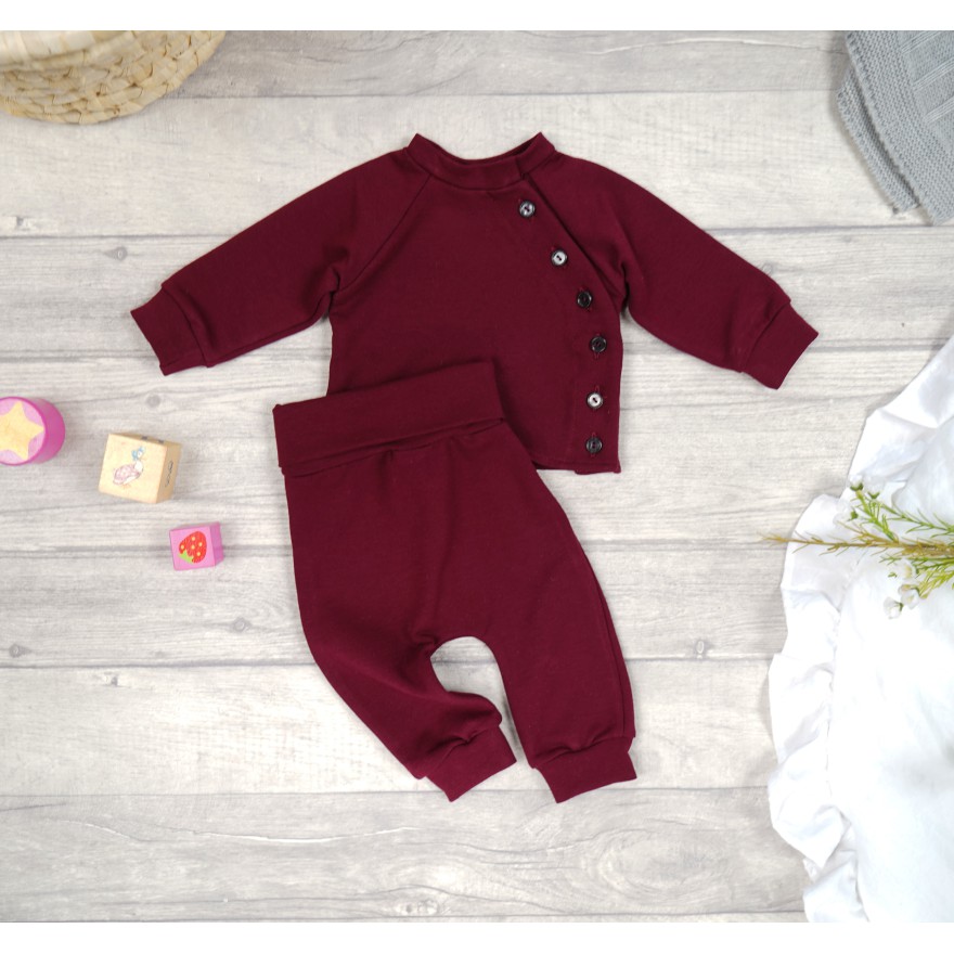 Bordowy komplet DRES dziewczęcy bluza i spodnie