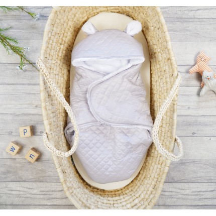 Szary otulacz śpiworek ocieplany do wózka fotelika nosidełka