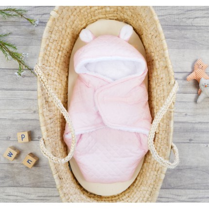 Różowy otulacz śpiworek ocieplany do wózka fotelika nosidełka