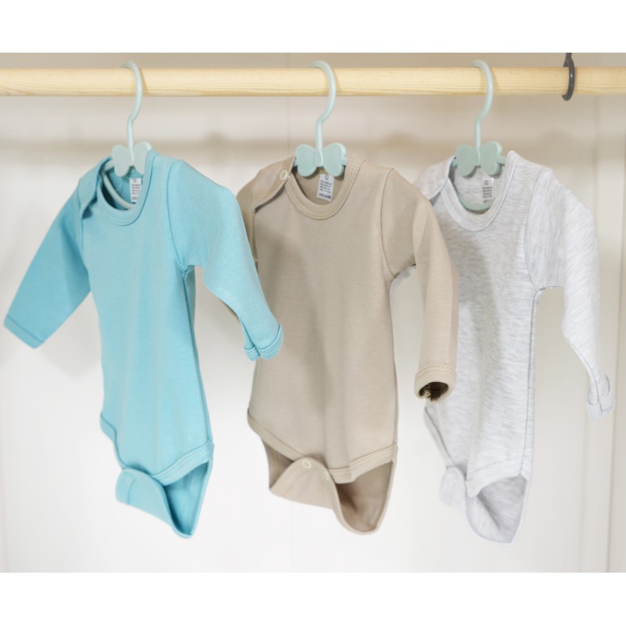 3pak BODY z długim rękawem iceberg piaskowy melanż