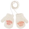 Kremowe RĘKAWICZKI ciepłe 1P na sznurku WINTER r. 56-86