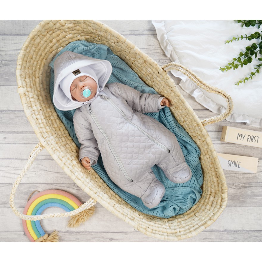 KOMBINEZON NIEPRZEMAKALNY OCIEPLANY zimowy SZARY