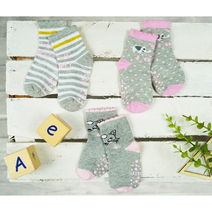 3 PAK SKARPETKI z ABS SŁOŃ LOVE skarpety dziewczęce D-51