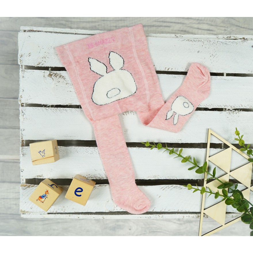 RAJSTOPY niemowlęce róż z królikiem wzór 599