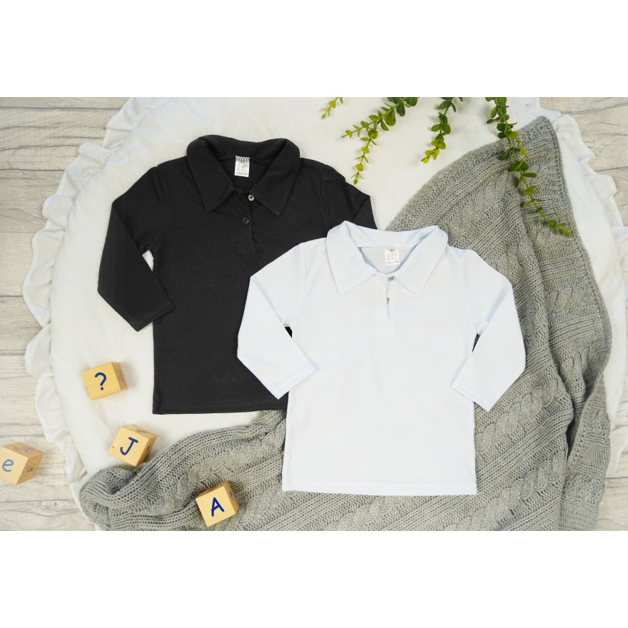 2PAK biała i czarna KOSZULKA POLO z kołnierzykiem koszula