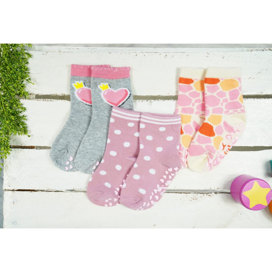 3 PAK SKARPETKI z ABS GROCHY skarpety dziewczęce D-50