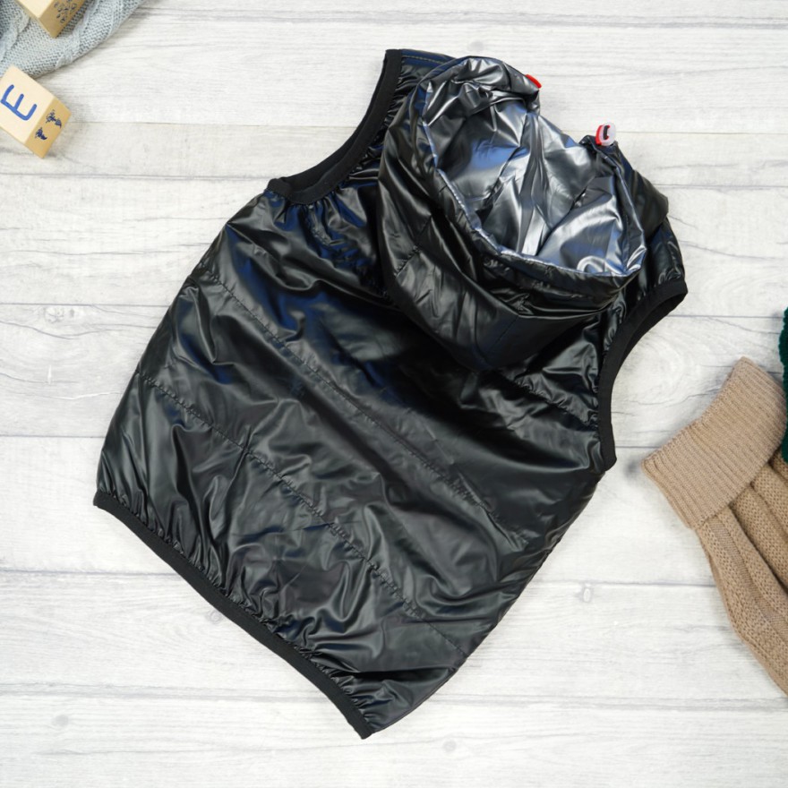 Czarna KAMIZELKA BRAVE metalik bezrękawnik chłopięcy