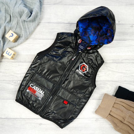 Czarna KAMIZELKA bezrękawnik STRONG metalik