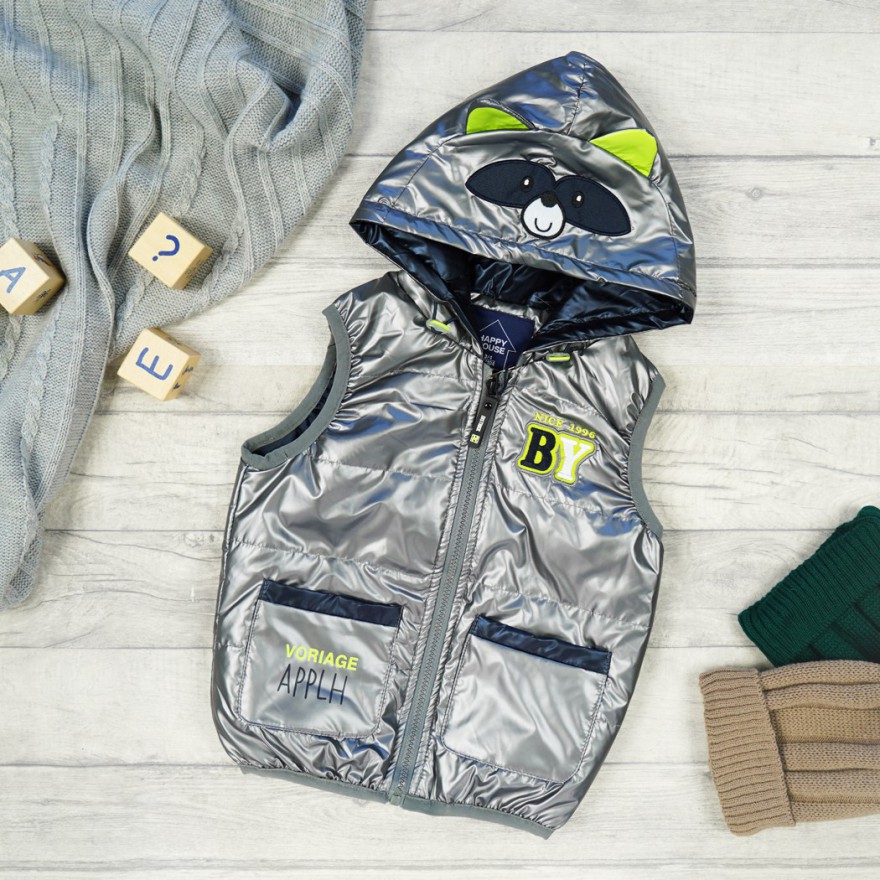 Szara KAMIZELKA bezrękawnik SZOP nice1996by metalik