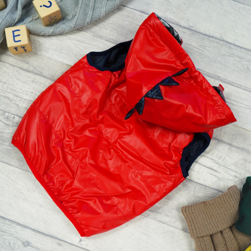 Czerwona KAMIZELKA bezrękawnik STWOREK real smile metalik