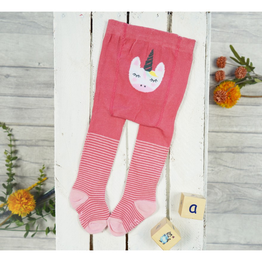 RAJSTOPY dziecięce malinowe z jednorożcem wzór 625