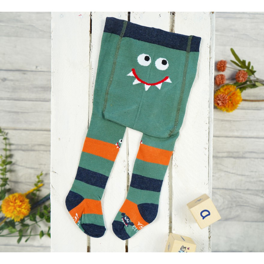 RAJSTOPY dziecięce zielone stworek wzór 633