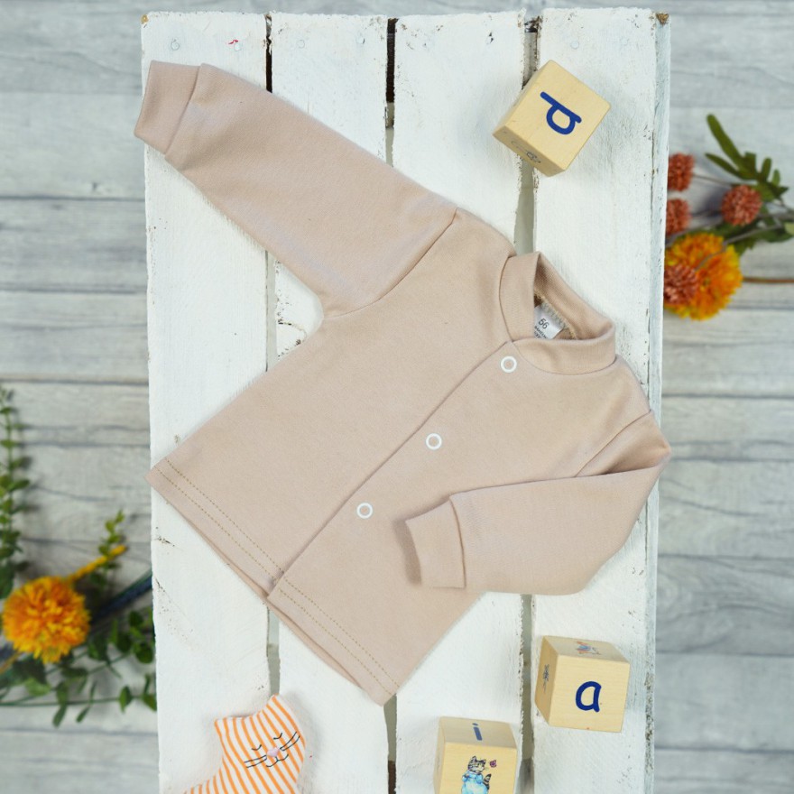 Beżowy KAFTANIK koszulka bawełniany niemowlęcy