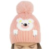 Różowa czapka MIŚ z pomponem