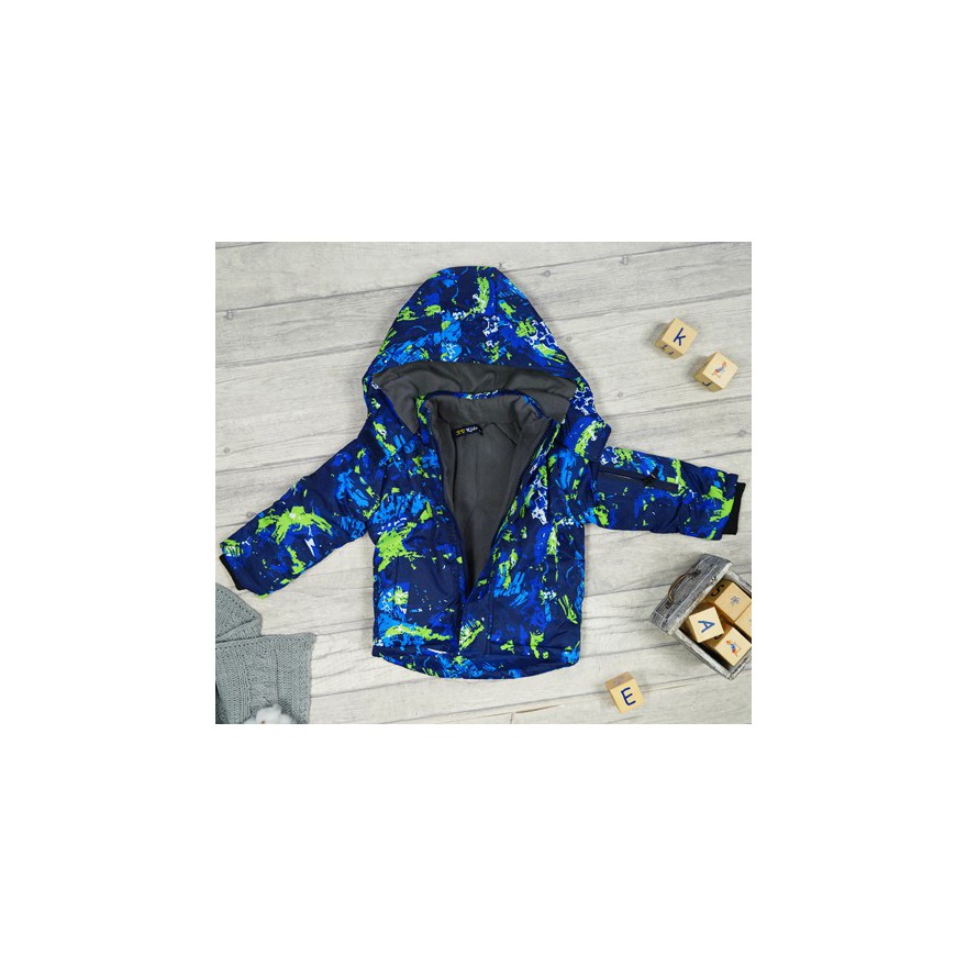 ZIMOWY KOMBINEZON dwuczęściowy GRANATOWY ART kurtka + spodnie