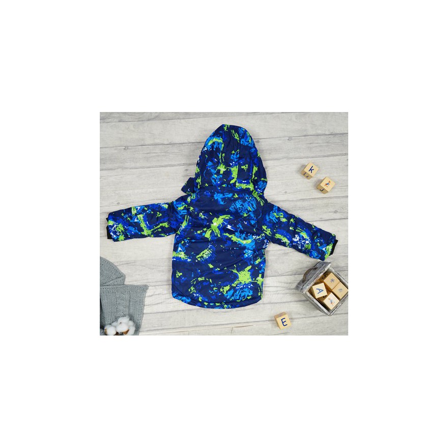 ZIMOWY KOMBINEZON dwuczęściowy GRANATOWY ART kurtka + spodnie