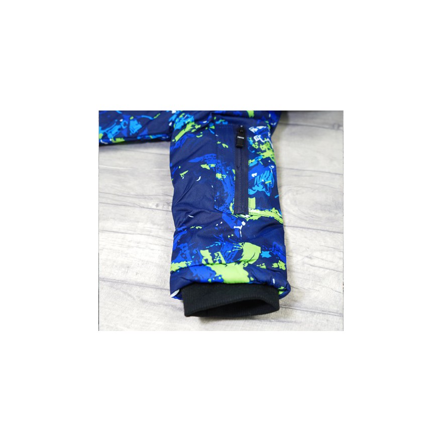 ZIMOWY KOMBINEZON dwuczęściowy GRANATOWY ART kurtka + spodnie