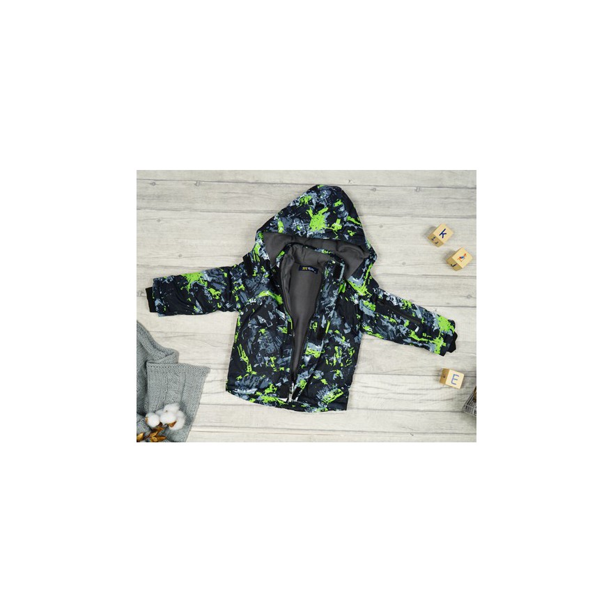 ZIMOWY KOMBINEZON dwuczęściowy CZARNY ART kurtka + spodnie