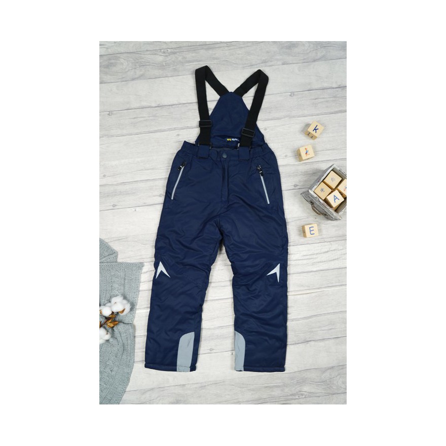 SPODNIE NARCIARSKIE zimowe GRANATOWE z odblaskami