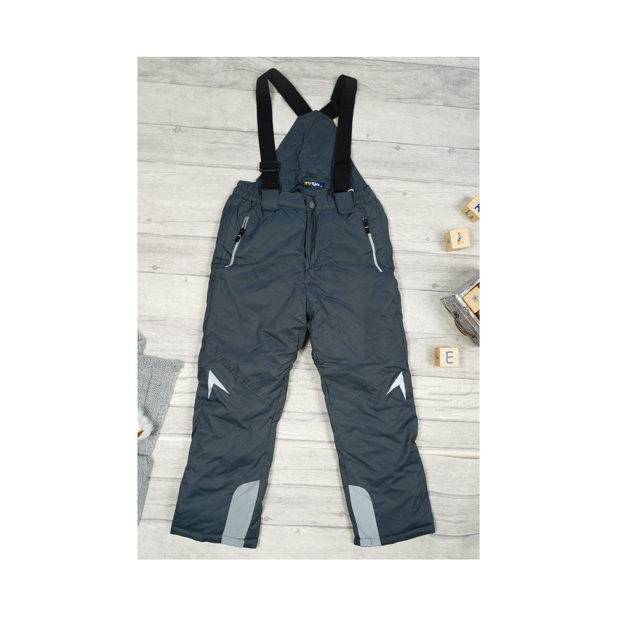 SPODNIE NARCIARSKIE zimowe GRAFITOWE z odblaskami