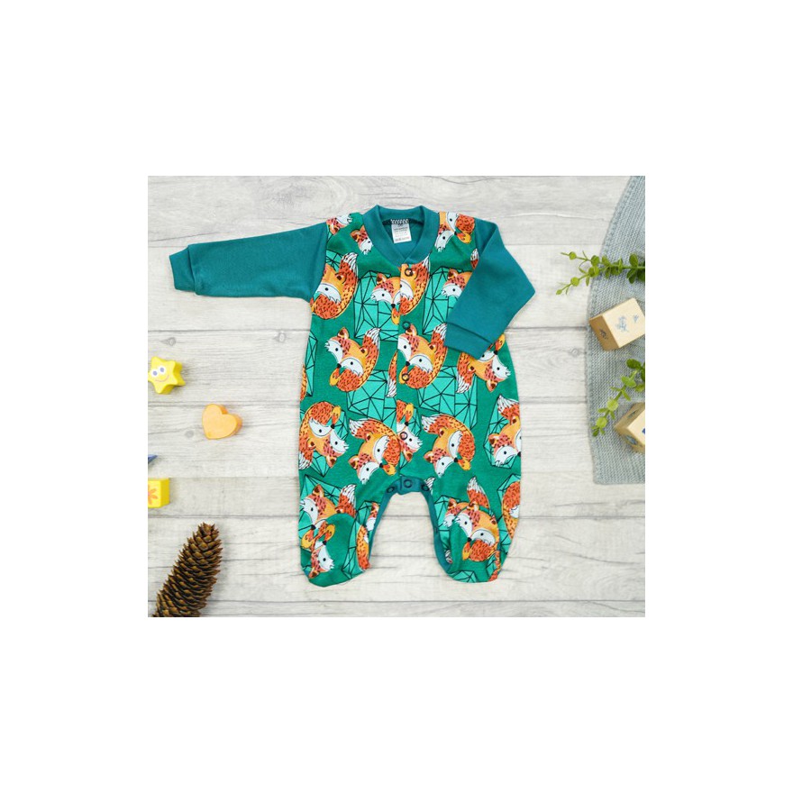 Pajac pajacyk bawełniany butelkowy w liski wzór 416