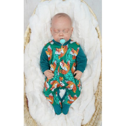 Pajac pajacyk bawełniany butelkowy w liski wzór 416