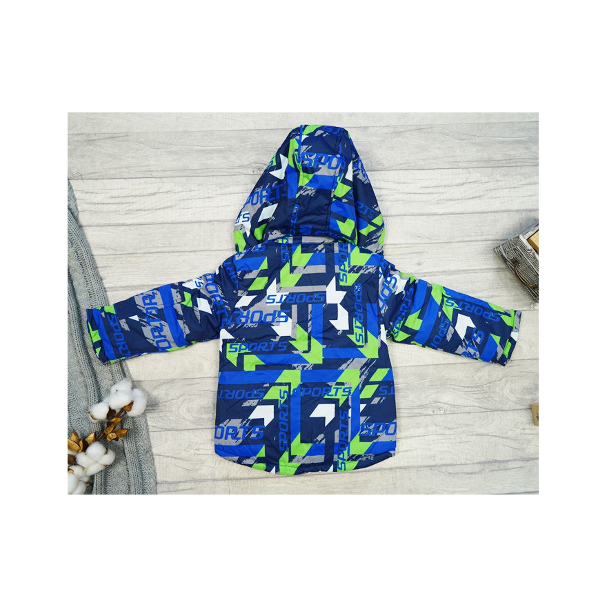 ZIMOWY KOMBINEZON dwuczęściowy z zielonym SPORTS kurtka + spodnie