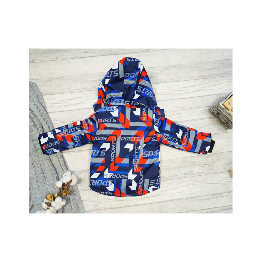 ZIMOWY KOMBINEZON dwuczęściowy z czerwonym SPORTS kurtka + spodnie