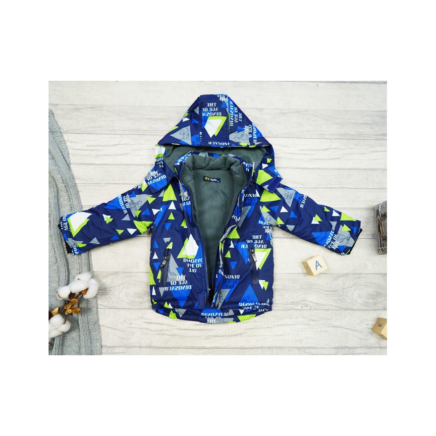 ZIMOWY KOMBINEZON dwuczęściowy DINO ZIELONY kurtka + spodnie