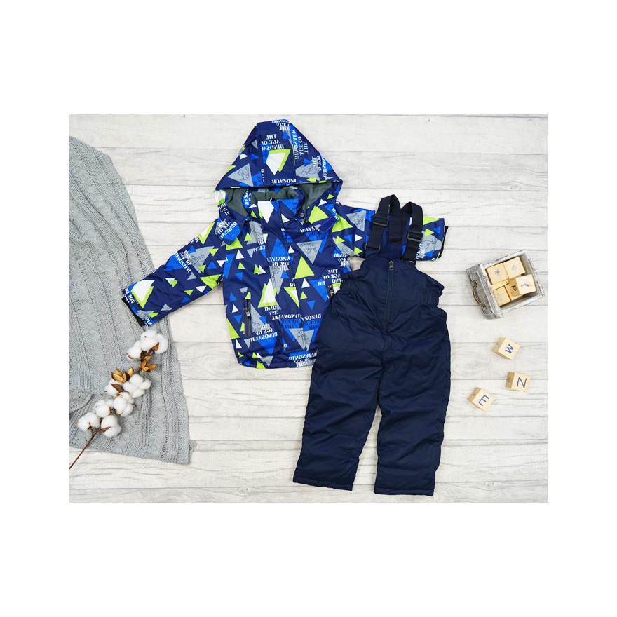 ZIMOWY KOMBINEZON dwuczęściowy DINO ZIELONY kurtka + spodnie