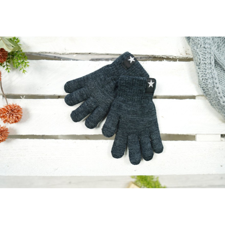 Grafitowe rękawiczki ocieplane 5P z naszywką GWIAZDA r.122-158