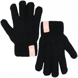 Czarne rękawiczki ocieplane 5P z naszywką KORONA r.122-158