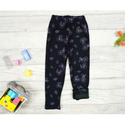 Czarne LEGGINSY ocieplane ROWERY GETRY na futerku