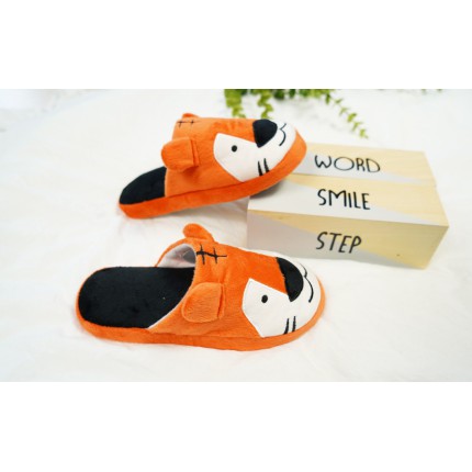 Pomarańczowe KAPCIE TYGRYSKI ciepłe ciapy klapki