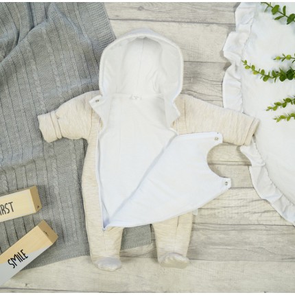 Kombinezon bawełniany beżowy SŁONIK ocieplany