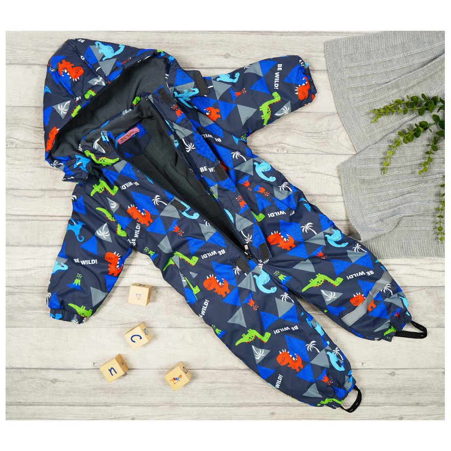 ZIMOWY KOMBINEZON jednoczęściowy GRAFIT w dinozaury