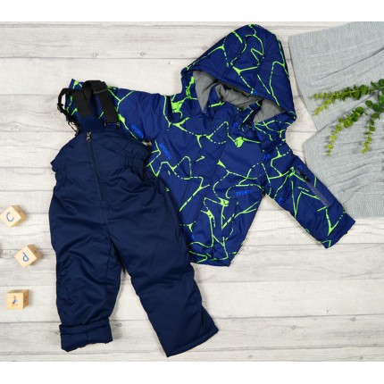 ZIMOWY KOMBINEZON dwuczęściowy w zielone SPORTS kurtka + spodnie