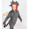 Grafit PIŻAMA jednoczęściowa SMOK z ogonem i kapturem kigurumi