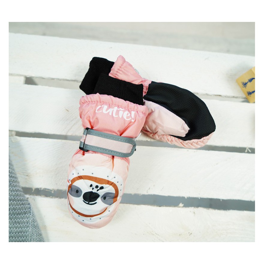 Różowe rękawiczki na śnieg narty LENIWIEC 1P r.98-104