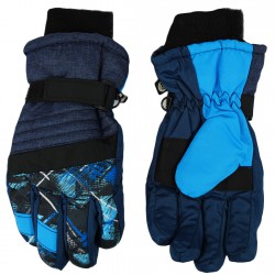 Niebieskie rękawiczki narciarskie 5P JEANS r.110-170