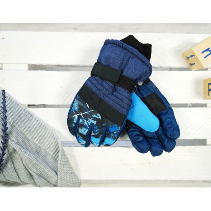 Niebieskie rękawiczki narciarskie 5P JEANS r.110-170